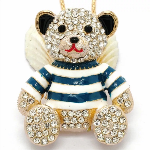 Betsey Johnson Jewelry - Rhinestone betsey Johnson teddy bear necklace